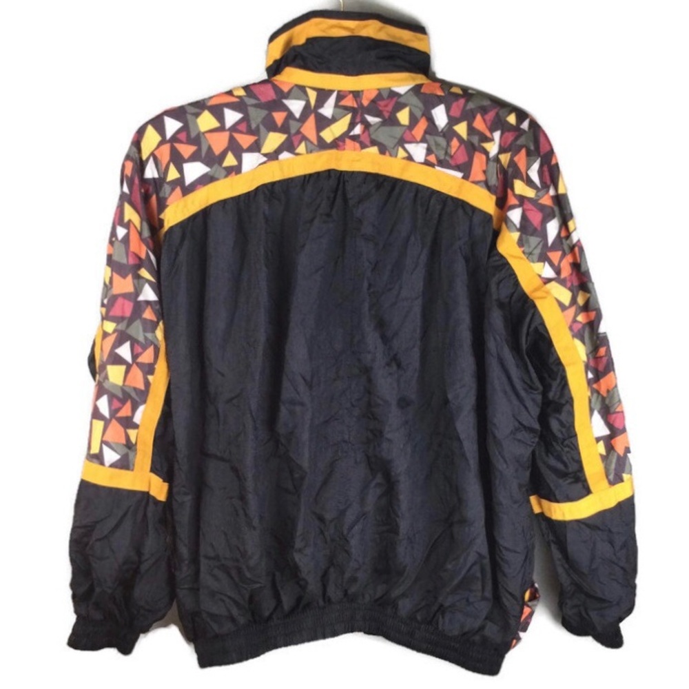 SEEK The Label Retro Geometric Print High Neck Windbreaker Size Small - Picture 2 of 6